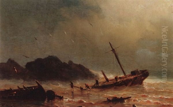 The Shipwreck Oil Painting by Henriette Gudin