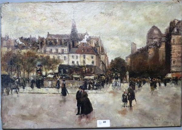 Boulevard Parisien Anime Oil Painting by Arthur Gue