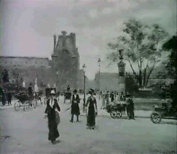 In The Tuileries, Paris. Oil Painting by Arthur Gue