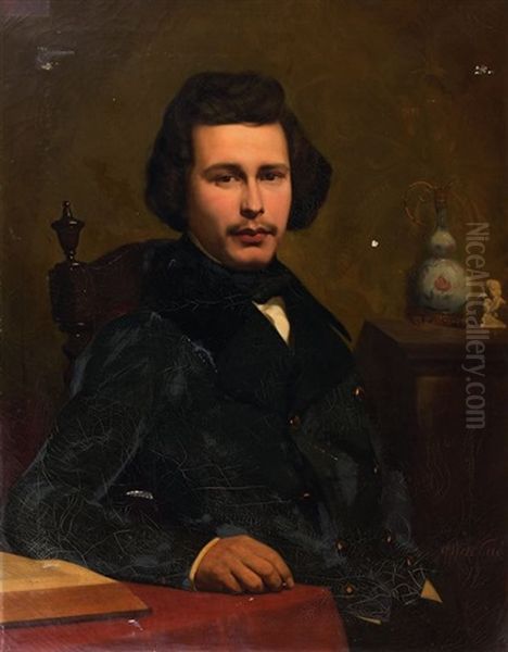 Portrait De Monsieur V.r. Oil Painting by Jean-Marie-Oscar Gue