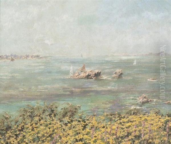 Bord De Mer Aux Ajoncs En Bretagne Oil Painting by Ferdinand Joseph Gueldry