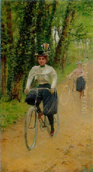 A Ride In The Wood Oil Painting by Ferdinand Joseph Gueldry