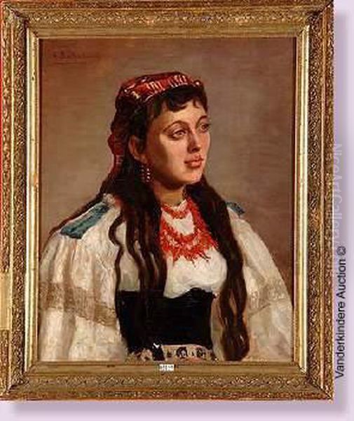 Jeune Fille En Habit Traditionnel Oil Painting by Aram Bakalian