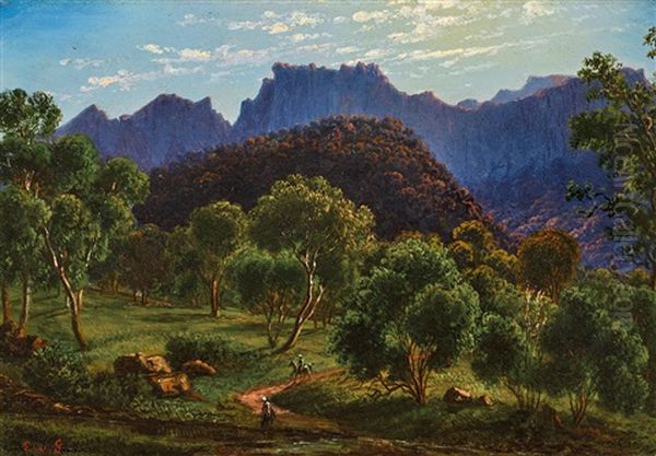 View In Rose's Gap, Northern Grampians, West Victoria Oil Painting by Eugen von Guerard