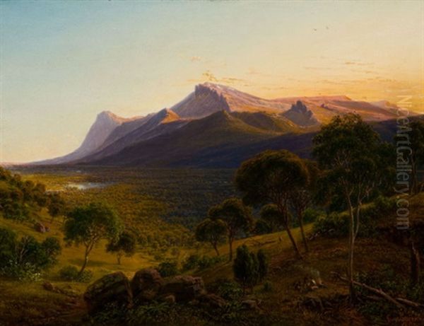 Mount William As Seen From Mount Dryden In The Grampians, Victoria Oil Painting by Eugen von Guerard