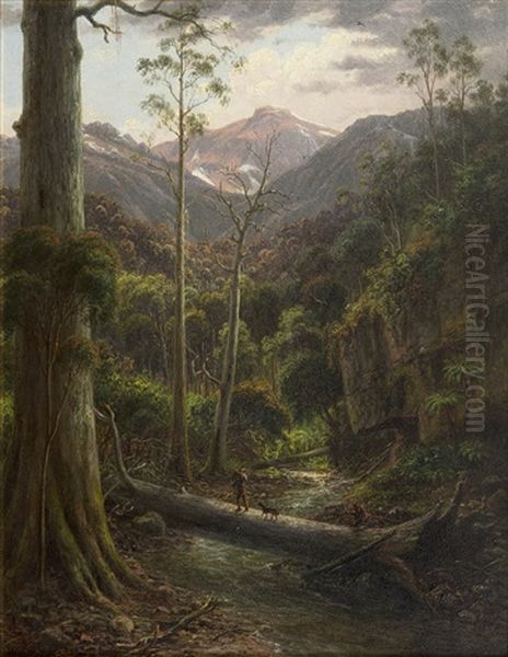 Creek At The Foot Of Mount Kosciuszko Oil Painting by Eugen von Guerard