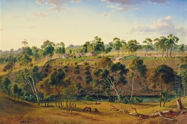 The Farm Of Mr Perry On The Yarra Oil Painting by Eugen von Guerard