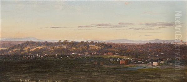 Distant View Towards Yarra Bend From Our Little Tower Oil Painting by Eugen von Guerard