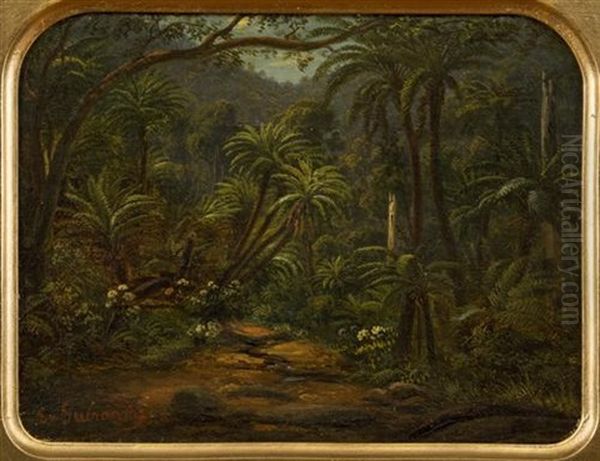 Ferntree Gully In The Dandenong Ranges Oil Painting by Eugen von Guerard