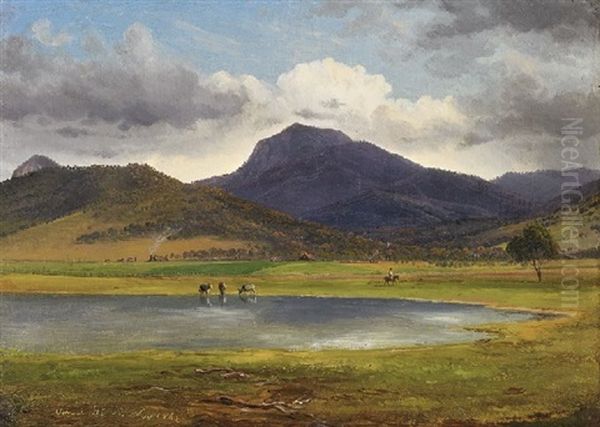 Mount Tambo From The Omeo Station Oil Painting by Eugen von Guerard