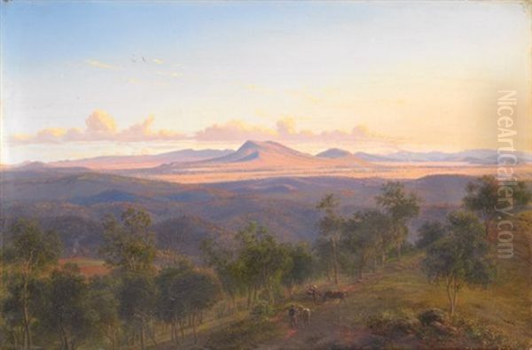 A View From Daylesford Towards The Pyrenees by Eugen von Guerard