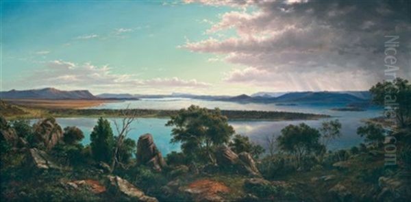 The Great Lake, Tasmania Oil Painting by Eugen von Guerard