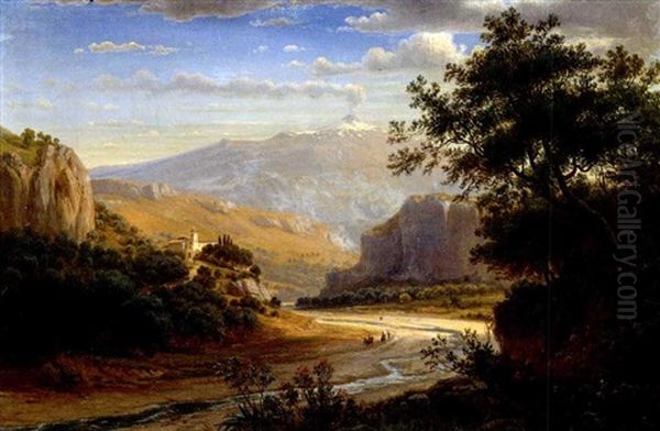 Mount Etna, Sicily From San Giovanni Oil Painting by Eugen von Guerard