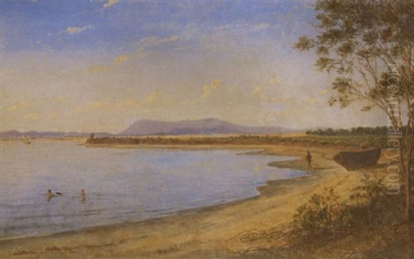 Mount Macedon From A Point Between St. Kilda And Brighton Oil Painting by Eugen von Guerard