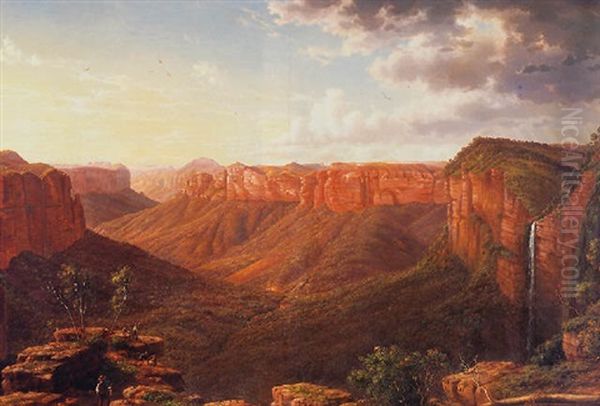 Govett's Leap And The Grose River Valley, Blue Mountains, N.s.w. Oil Painting by Eugen von Guerard