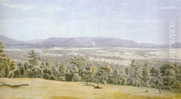 Lilydale From The Christmas Hills With The Dandenongs In The Distance Oil Painting by Eugen von Guerard