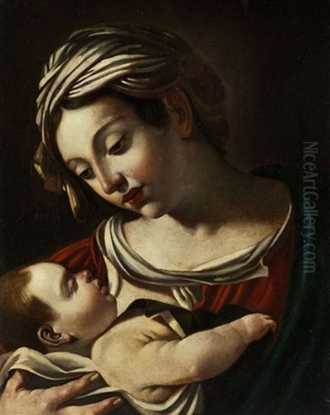 Madonna Mit Dem Kind Oil Painting by  Guercino