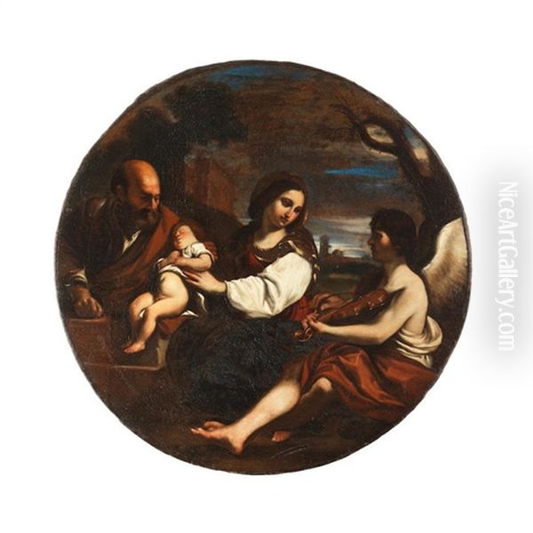 The Rest On The Flight Into Egypt by  Guercino