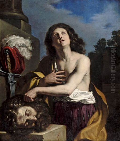 David Mit Dem Haupt Des Goliath Oil Painting by  Guercino