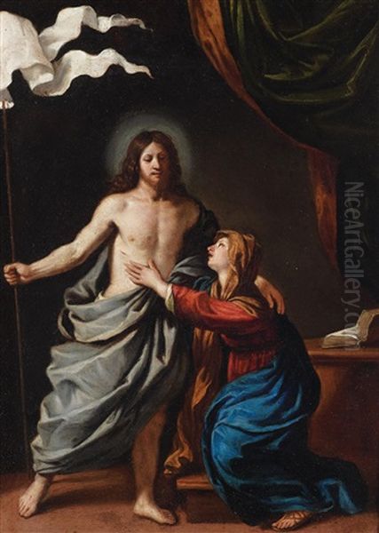 The Risen Christ Appears To The Virgin Oil Painting by  Guercino