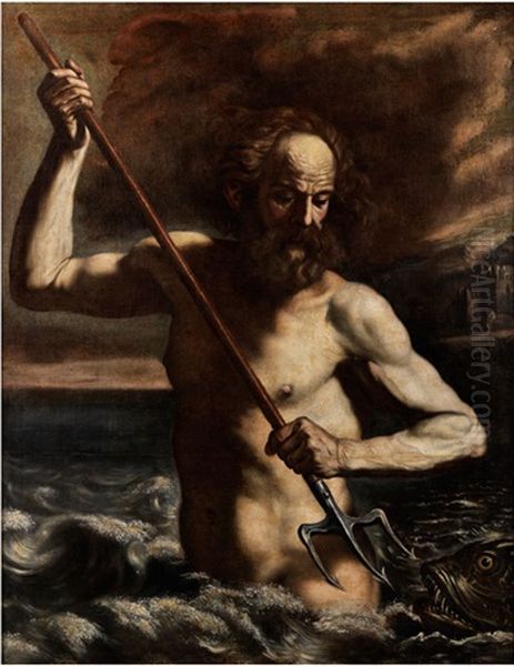 Neptun In Meereswogen by  Guercino