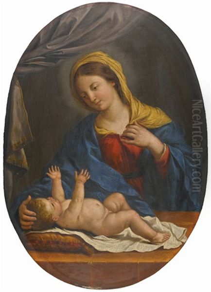 The Madonna And Child Oil Painting by  Guercino