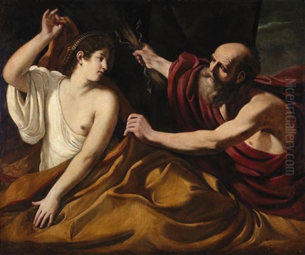 Jupiter And Semele (collab. W/workshop) Oil Painting by  Guercino