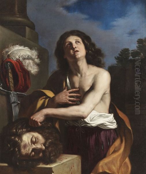 David Mit Dem Haupt Des Goliath (collab W/workshop) Oil Painting by  Guercino