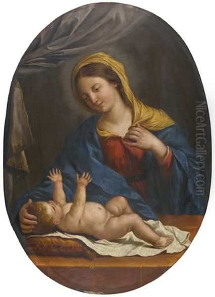 The Madonna And Child Oil Painting by  Guercino