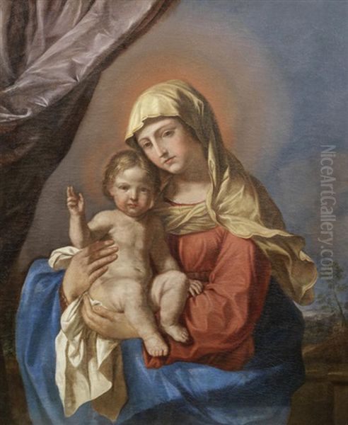 The Madonna And Child Oil Painting by  Guercino