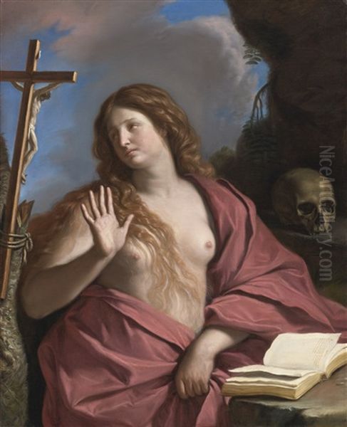 The Penitent Magdalene Oil Painting by  Guercino