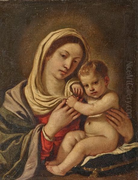 Madonna Mit Kind Oil Painting by  Guercino