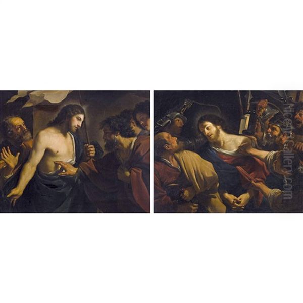 Der Unglaubige Thomas. / Der Verrat Christi (pair) Oil Painting by  Guercino