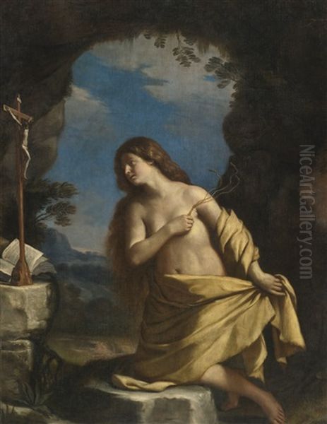 The Penitent Magdalene Oil Painting by  Guercino