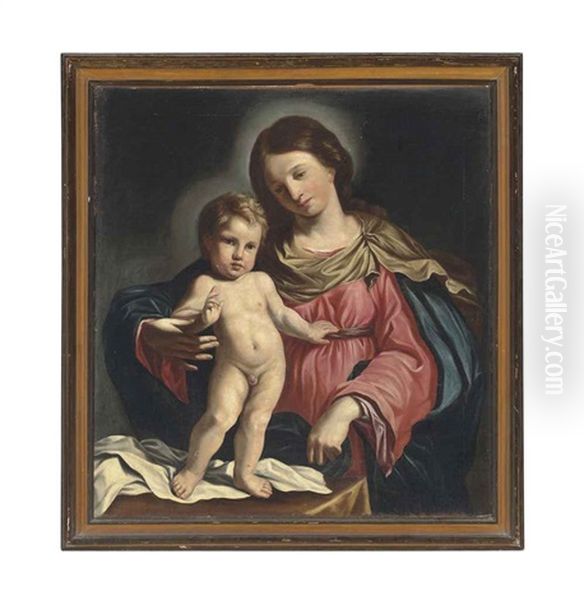 The Madonna And Child by  Guercino