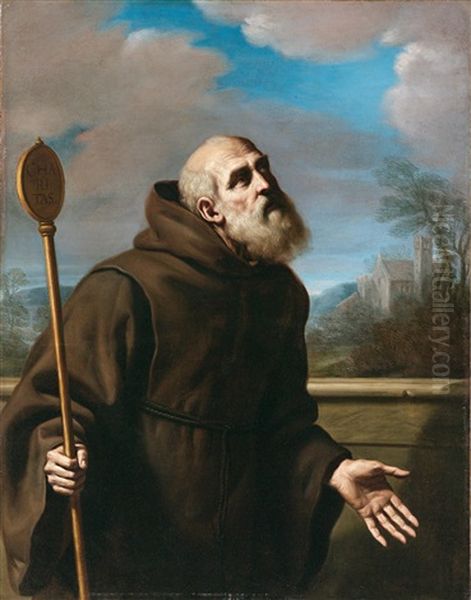 Der Heilige Franziskus Von Paola Oil Painting by  Guercino