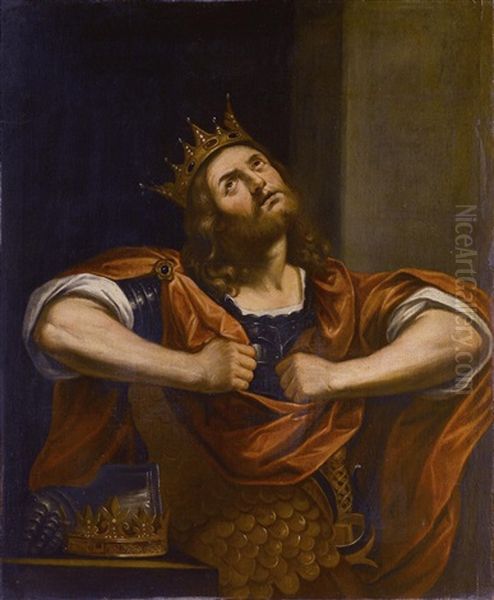 Konig David Oil Painting by  Guercino