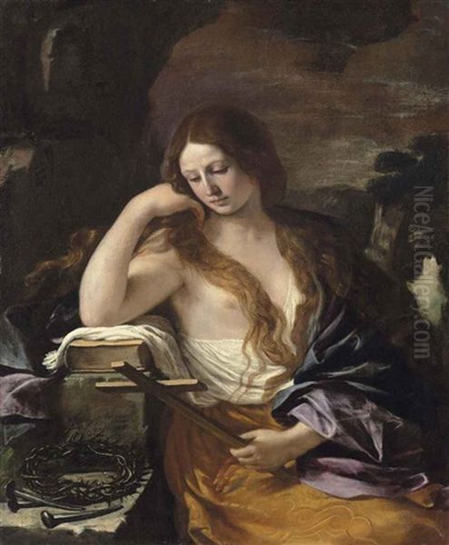 The Penitent Magdalene With The Arma Christi Oil Painting by  Guercino