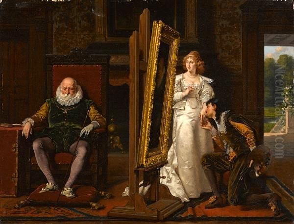 The Painter's Indiscretion Oil Painting by Ladislaus Bakalowicz