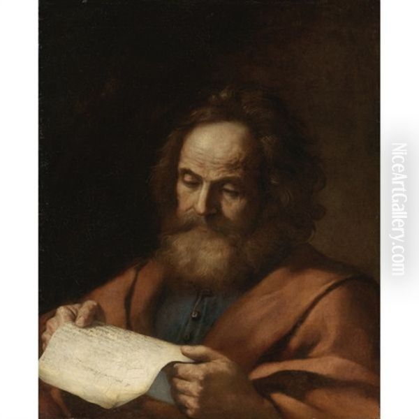 Saint Luke Oil Painting by  Guercino