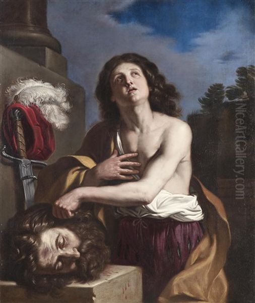 David Mit Dem Haupt Des Goliath (collab. W/workshop) Oil Painting by  Guercino