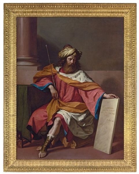 King David Oil Painting by  Guercino