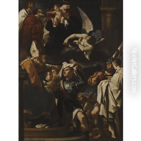 Saint William Of Aquitaine Receiving The Cowl Oil Painting by  Guercino