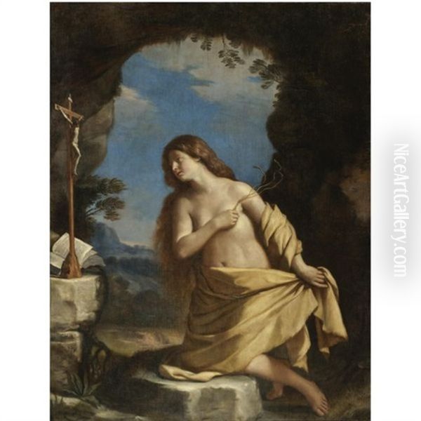 The Penitent Magdalene Oil Painting by  Guercino