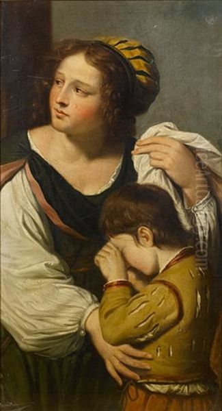 Hagar And Ishmael Oil Painting by  Guercino