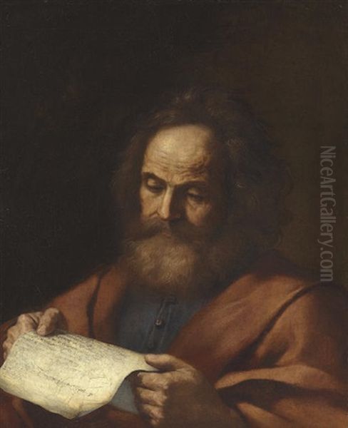 Saint Luke Oil Painting by  Guercino