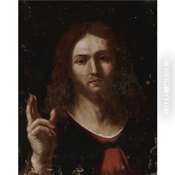 Christ As Salvator Mundi Oil Painting by  Guercino