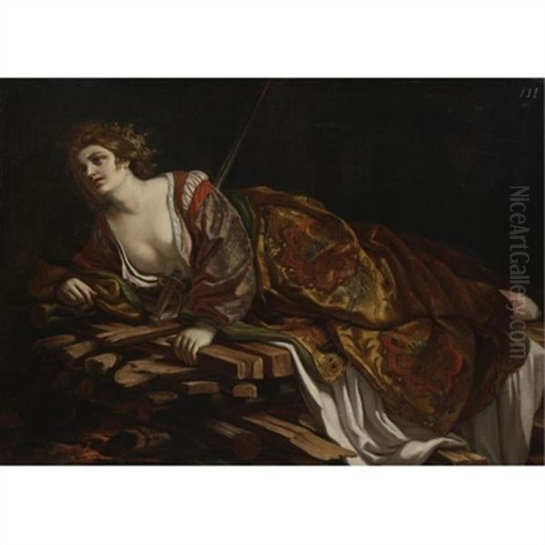 The Death Of Dido Oil Painting by  Guercino