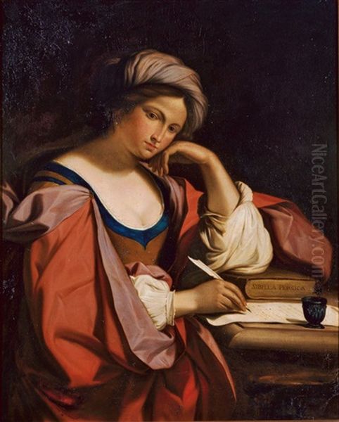 Sibilla Persica Oil Painting by  Guercino