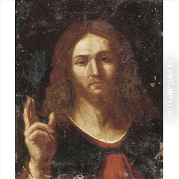 Christ As Salvator Mundi Oil Painting by  Guercino